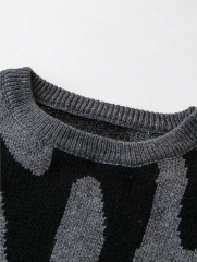 Customizable OEM/ODM Abstract Pattern Crewneck Sweater | Wholesale Fashion Sweaters for Retailers