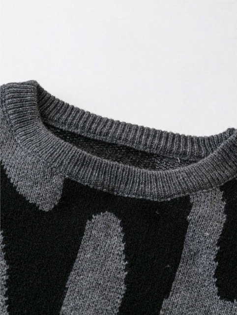 Customizable OEM/ODM Abstract Pattern Crewneck Sweater | Wholesale Fashion Sweaters for Retailers