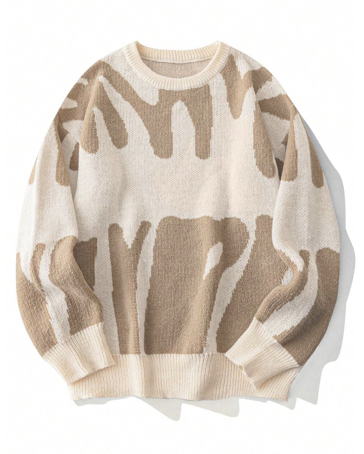 Customizable OEM/ODM Abstract Pattern Crewneck Sweater | Wholesale Fashion Sweaters for Retailers