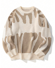 Customizable OEM/ODM Abstract Pattern Crewneck Sweater | Wholesale Fashion Sweaters for Retailers