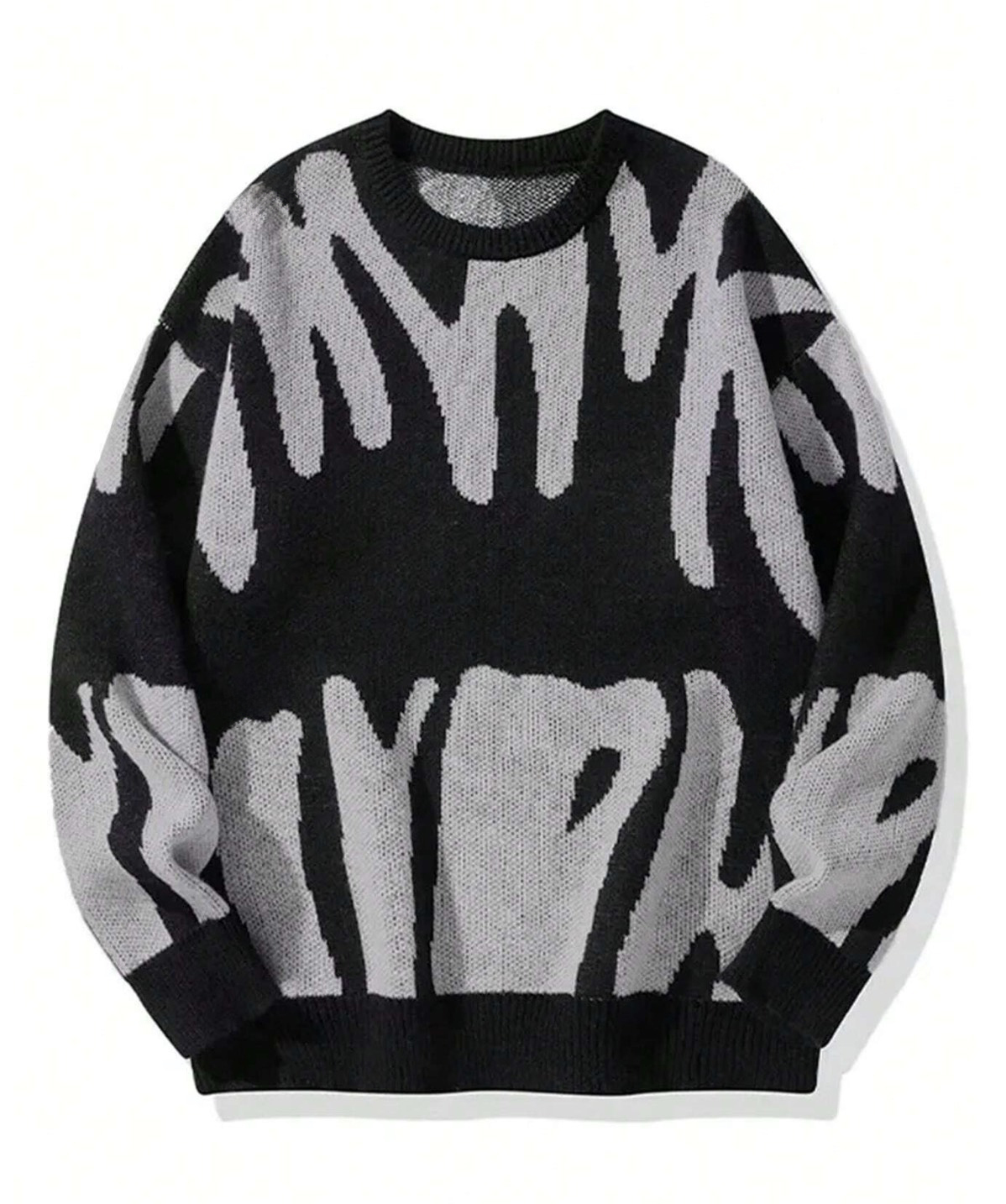 Customizable OEM/ODM Abstract Pattern Crewneck Sweater | Wholesale Fashion Sweaters for Retailers