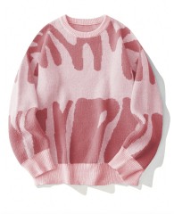 Customizable OEM/ODM Abstract Pattern Crewneck Sweater | Wholesale Fashion Sweaters for Retailers