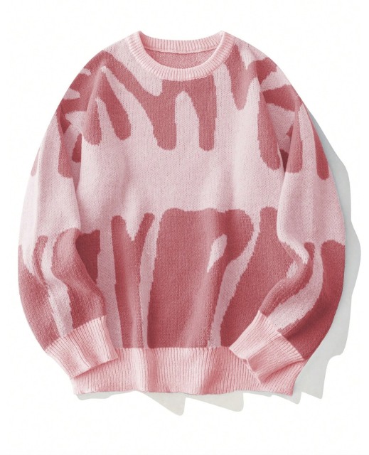 Customizable OEM/ODM Abstract Pattern Crewneck Sweater | Wholesale Fashion Sweaters for Retailers