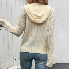 Factory Direct Cozy Cable Knit Zip-Up Hoodie | Customizable Wholesale Apparel | Jubaodi