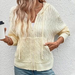 Factory Direct Cozy Cable Knit Zip-Up Hoodie | Customizable Wholesale Apparel | Jubaodi