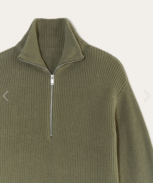 Factory Direct Zip-Up Ribbed Knit Sweater in Olive Green | Custom Wholesale Manufacturer | Jubaodi