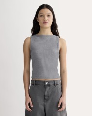 OEM Available Sleeveless Crop Top in Heather Grey | Custom Wholesale Manufacturer | Jubaodi