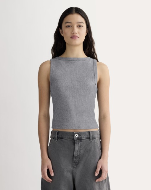 OEM Available Sleeveless Crop Top in Heather Grey | Custom Wholesale Manufacturer | Jubaodi