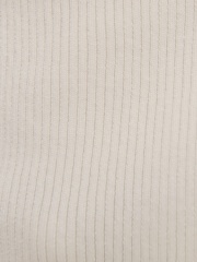 Custom Design Ribbed White Knit Top with V-Neck and Cut-Out Detail - Wholesale & OEM Customization Available