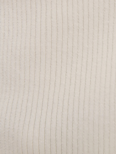 Custom Design Ribbed White Knit Top with V-Neck and Cut-Out Detail - Wholesale & OEM Customization Available