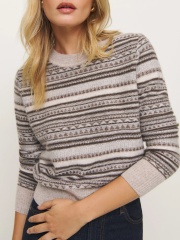 Made-to-Order Striped Knit Sweater with Crew Neck – Customizable Apparel for Wholesale Orders