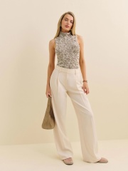 Customizable Elegant Knit Sleeveless Top in Beige - Premium Wholesale Apparel for Fashion Brands
