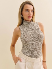 Customizable Elegant Knit Sleeveless Top in Beige - Premium Wholesale Apparel for Fashion Brands