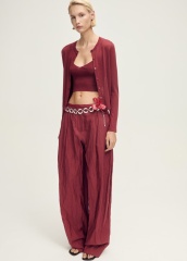 OEM Casual Burgundy Cardigan and Set | Wholesale & Custom Apparel by Jubaodi