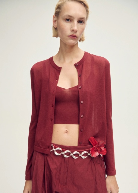 OEM Casual Burgundy Cardigan and Set | Wholesale & Custom Apparel by Jubaodi