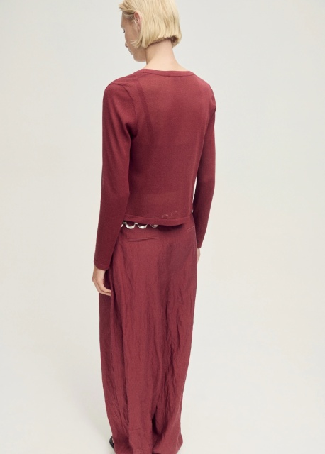 OEM Casual Burgundy Cardigan and Set | Wholesale & Custom Apparel by Jubaodi