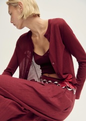 OEM Casual Burgundy Cardigan and Set | Wholesale & Custom Apparel by Jubaodi