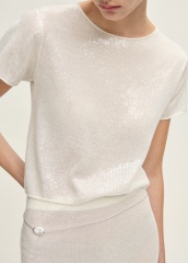Custom Elegant White Sequin Top and Skirt Set | Wholesale & OEM Apparel by Jubaodi