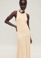 Custom Chic Beige Ribbed Knit Maxi Dress | Wholesale & OEM Apparel by Jubaodi