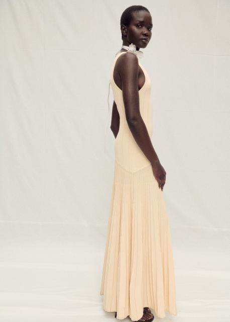 Custom Chic Beige Ribbed Knit Maxi Dress | Wholesale & OEM Apparel by Jubaodi