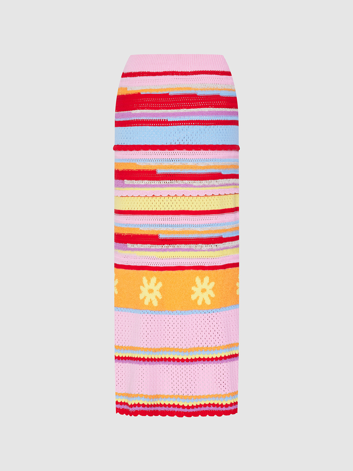 Custom Colorful Crochet Striped Maxi Skirt | Wholesale & OEM Apparel by Jubaodi