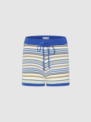 Custom Striped Knit Sweater and Drawstring Shorts Set | Wholesale & OEM Apparel by Jubaodi