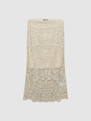Custom Yellow Sheer Button-Down Coat with Crocheted White Skirt | Wholesale & OEM Apparel by Jubaodi