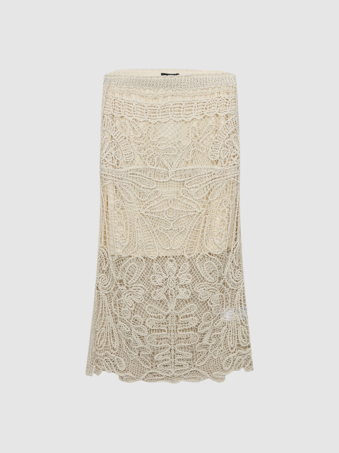 Custom Yellow Sheer Button-Down Coat with Crocheted White Skirt | Wholesale & OEM Apparel by Jubaodi