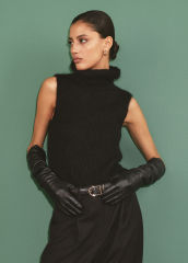 Personalized Black Wool Turtleneck Sleeveless Sweater – Women's Customizable Knit Top | Custom Wholesale, Bulk Manufacturing & Fashion Design Solutions