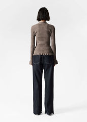 Customized Ribbed Knit Button-Up Cardigan – Women's Long Sleeve Sweater | Customizable Wholesale, Bulk Manufacturing & Fashion Design Solutions