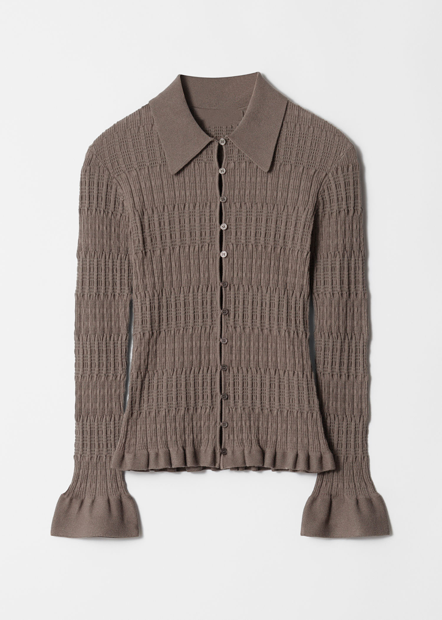 Customized Ribbed Knit Button-Up Cardigan – Women's Long Sleeve Sweater | Customizable Wholesale, Bulk Manufacturing & Fashion Design Solutions