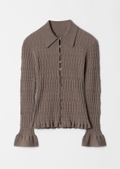 Customized Ribbed Knit Button-Up Cardigan – Women's Long Sleeve Sweater | Customizable Wholesale, Bulk Manufacturing & Fashion Design Solutions