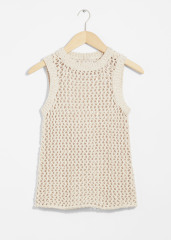 OEM Crochet Knit Sleeveless Top – Breezy Boho Chic Summer Essential | Customizable Wholesale, Bulk Manufacturing & Fashion Design Solutions