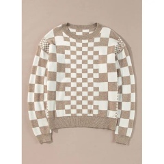 OEM Beige Heart Print Sweater – Customizable Wholesale, Bulk Manufacturing & Fashion Design Solutions