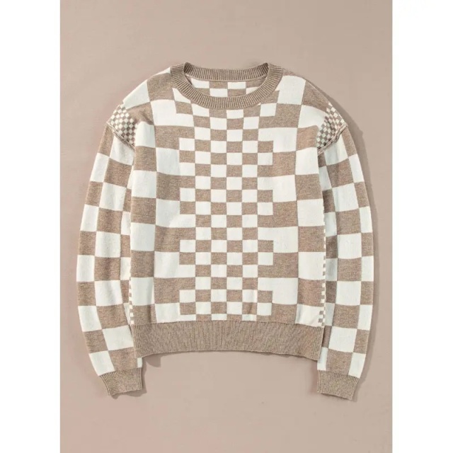 OEM Beige Heart Print Sweater – Customizable Wholesale, Bulk Manufacturing & Fashion Design Solutions