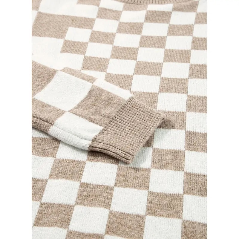 OEM Beige Heart Print Sweater – Customizable Wholesale, Bulk Manufacturing & Fashion Design Solutions