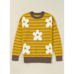 OEM Daisy Striped Sweater – Customizable Wholesale, Bulk Manufacturing & Fashion Design Solutions