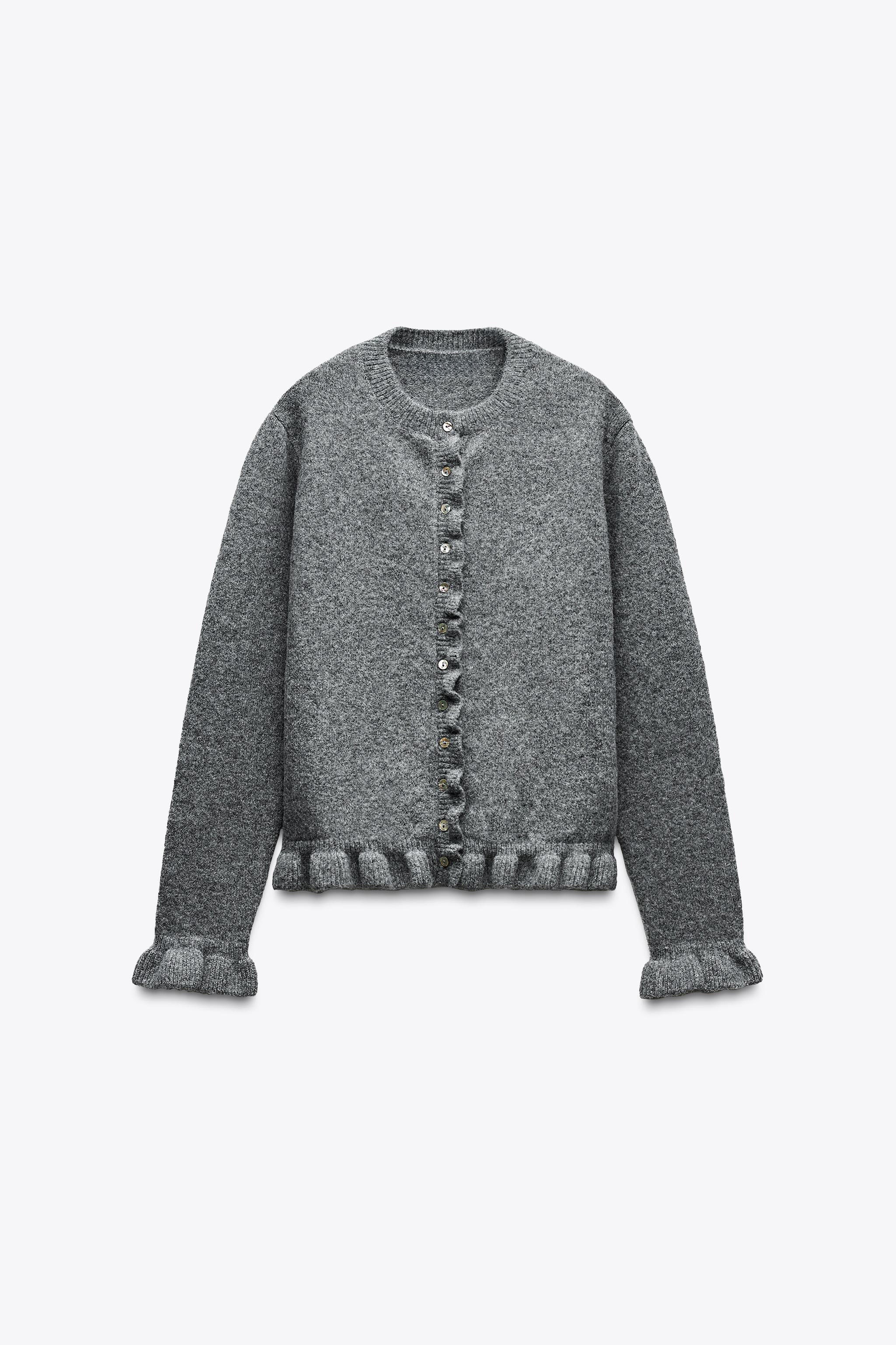 OEM Grey Buttoned Knit Cardigan