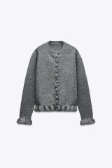 OEM Grey Buttoned Knit Cardigan