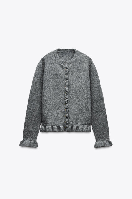OEM Grey Buttoned Knit Cardigan