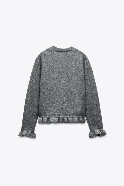 OEM Grey Buttoned Knit Cardigan