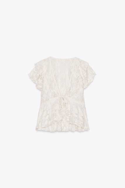 OEM Customizable Ruffled Lace Tie-Front Top – Wholesale, Bulk Manufacturing & Custom Design
