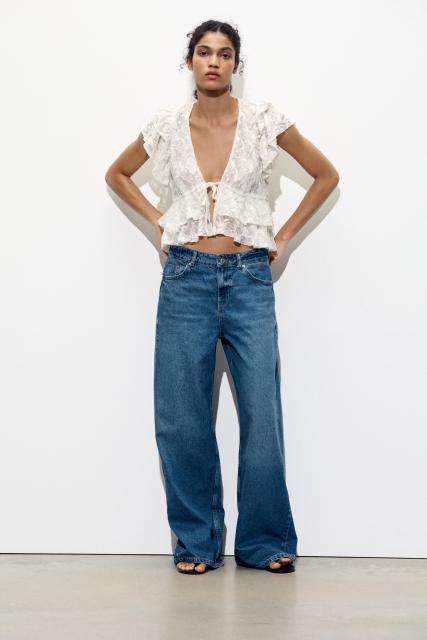 OEM Customizable Ruffled Lace Tie-Front Top – Wholesale, Bulk Manufacturing & Custom Design