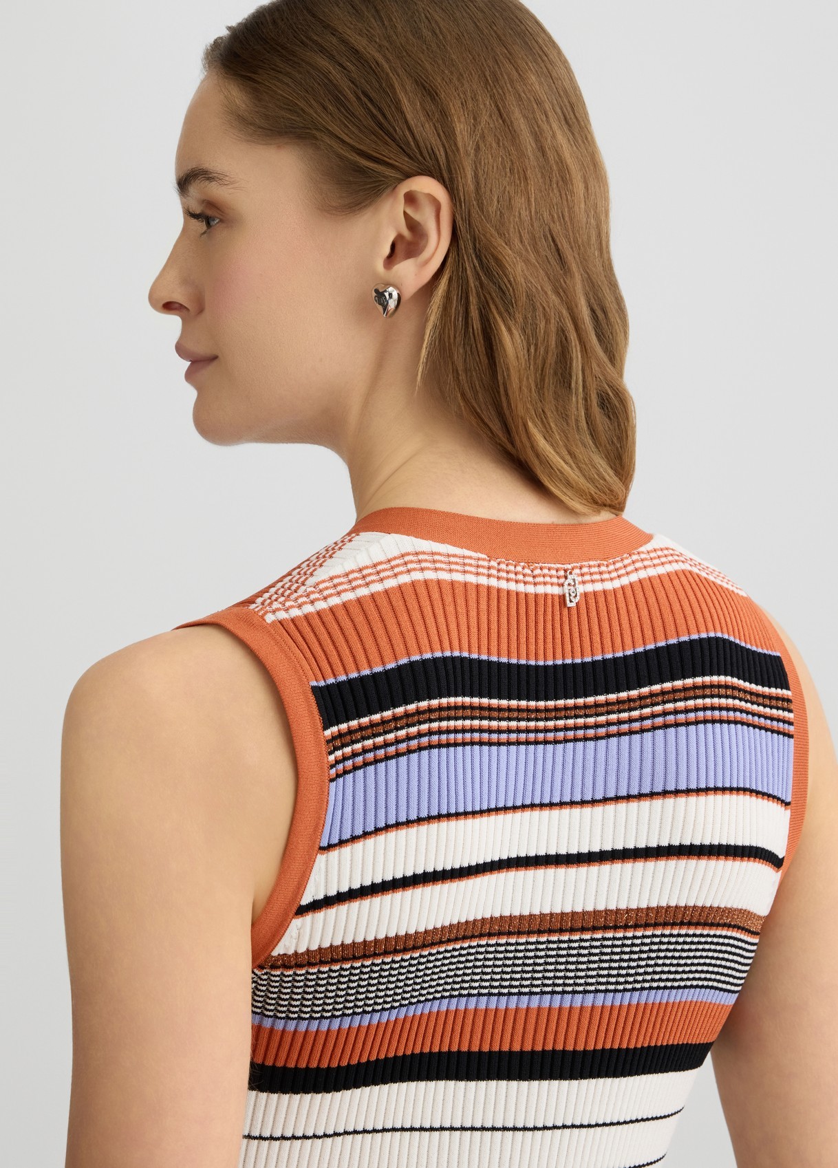 OEM Women's Striped Knit Maxi Dress – Sleeveless Button-Down V-Neck Dress for Wholesale & Custom Manufacturing