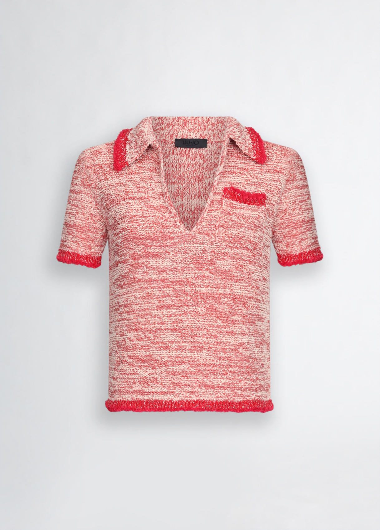 OEM Women’s Red and White Knit Polo Top – Comfortable & Stylish Polo Shirt for Wholesale & Custom Manufacturing