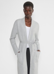 OEM ODM Factory Direct Grey Long Knit Belted Cardigan – Stylish, Comfortable Cardigan for Wholesale & Custom Manufacturing