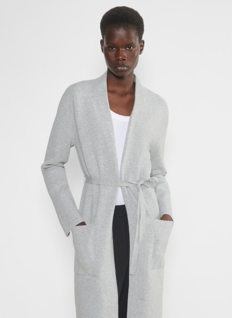 OEM ODM Factory Direct Grey Long Knit Belted Cardigan – Stylish, Comfortable Cardigan for Wholesale & Custom Manufacturing