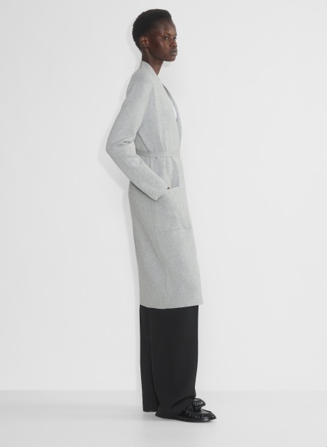 OEM ODM Factory Direct Grey Long Knit Belted Cardigan – Stylish, Comfortable Cardigan for Wholesale & Custom Manufacturing