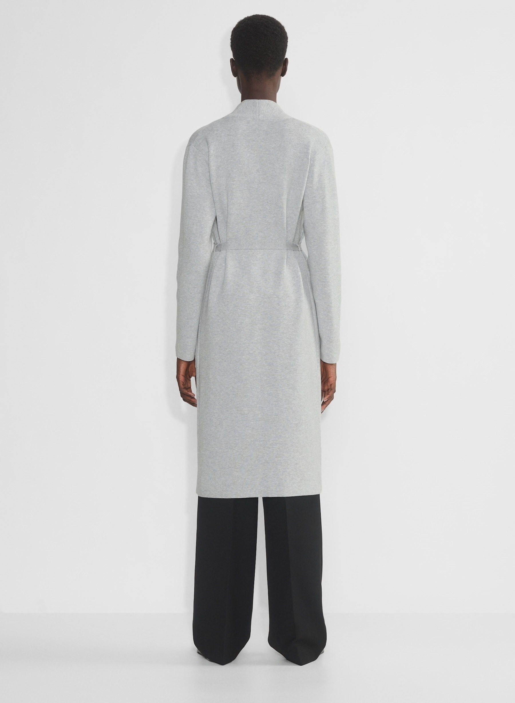 OEM ODM Factory Direct Grey Long Knit Belted Cardigan – Stylish, Comfortable Cardigan for Wholesale & Custom Manufacturing