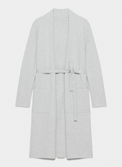 OEM ODM Factory Direct Grey Long Knit Belted Cardigan – Stylish, Comfortable Cardigan for Wholesale & Custom Manufacturing
